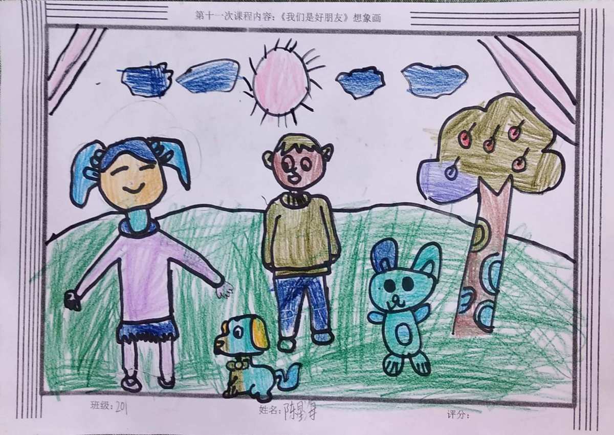 朋友做游戏简笔画_好朋友玩游戏简笔画_小朋友做游戏的画